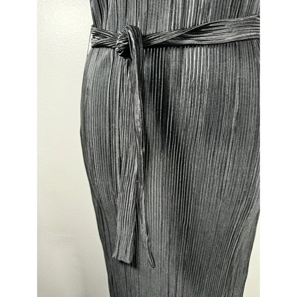 Reserved Let's Fashion Black Pleated Midi Dress Size XS - Picture 3 of 7